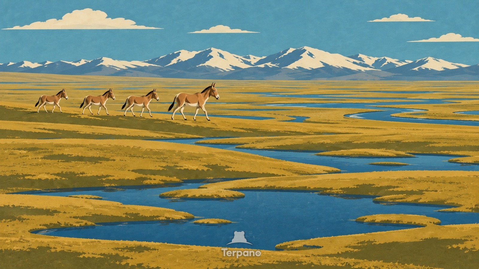 A Wetland at the Roof of Three Great Rivers — original illustration of Sanjiangyuan, Qinghai, China