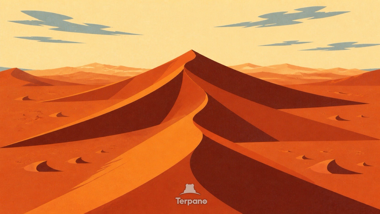Sterndünenrücken — Originalillustration von Namib-Sandmeer, Namibia