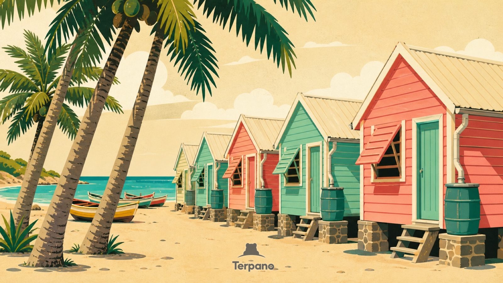 Windward Islands, Caribbean — original illustration of Windward Islands, Caribbean