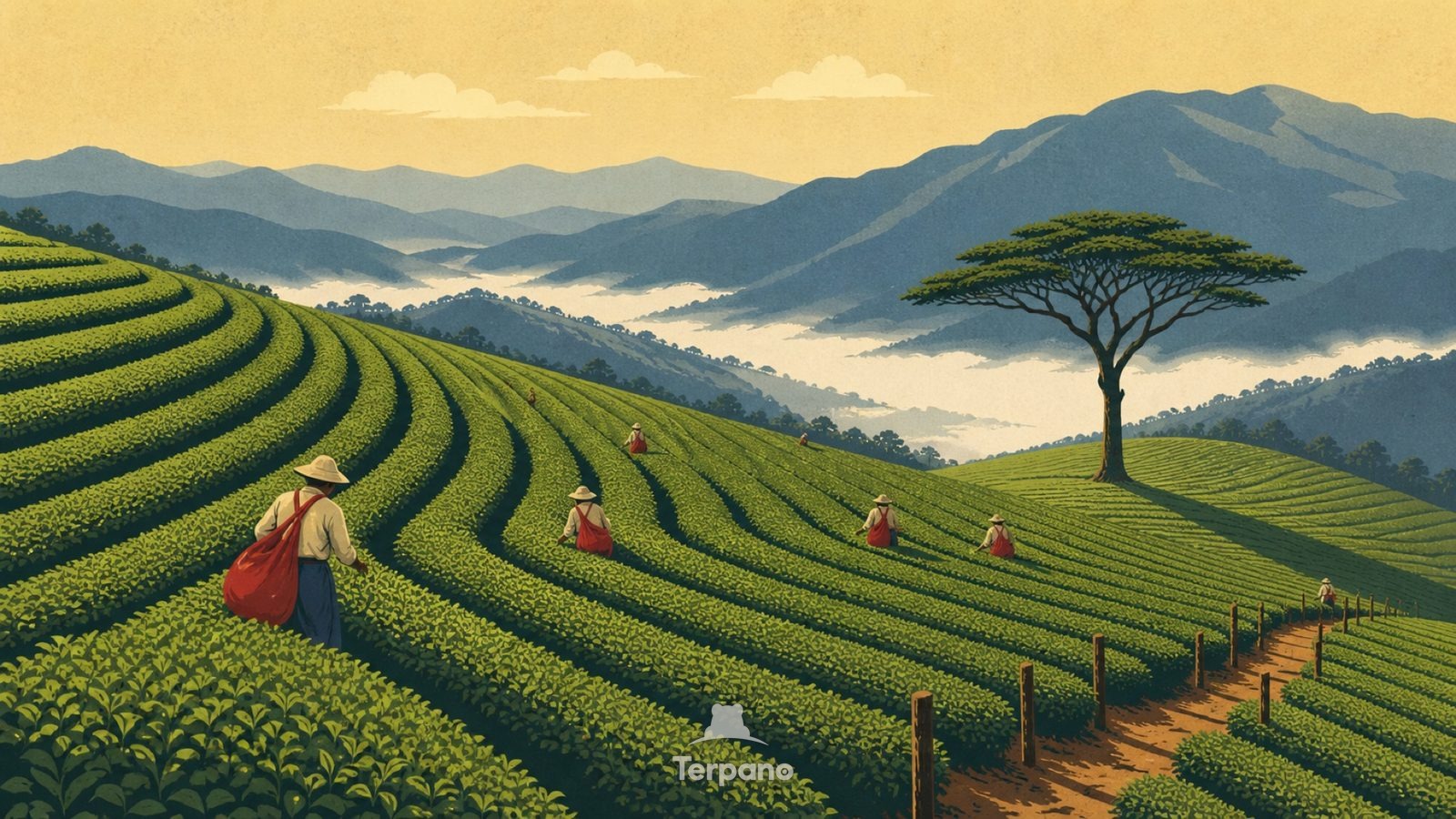 Central Highlands, Sri Lanka — original illustration of Central Highlands, Sri Lanka