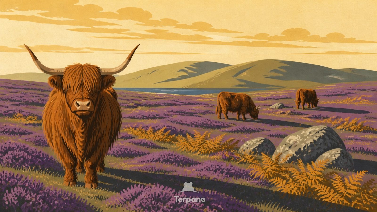 Highlands scozzesi — illustrazione originale di Highlands scozzesi