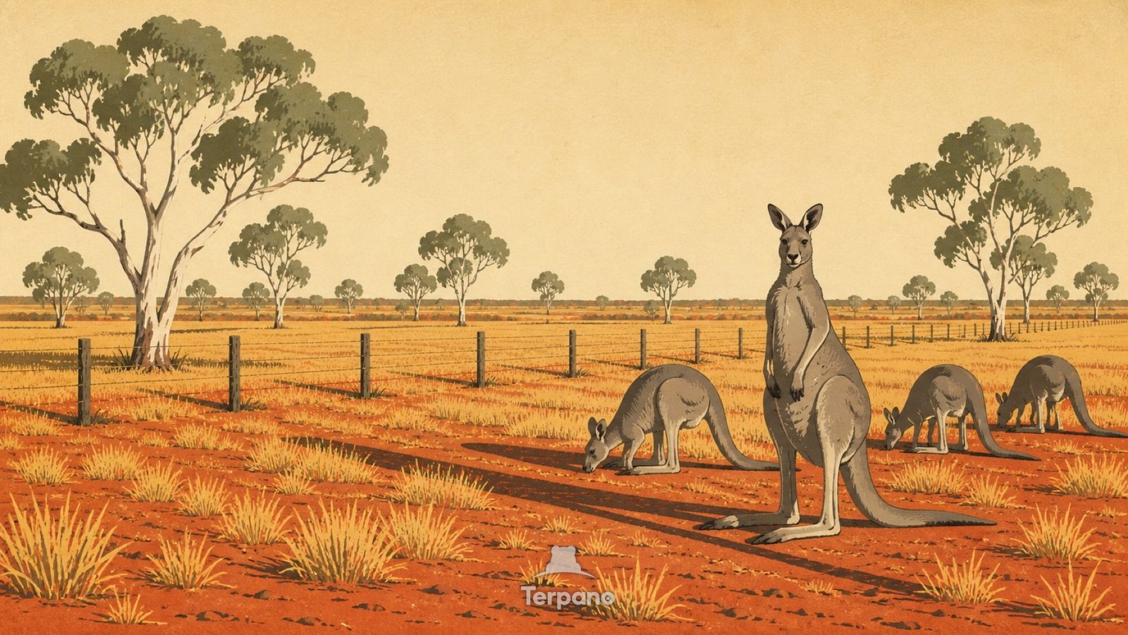 New South Wales Outback, Australia — original illustration of New South Wales Outback, Australia