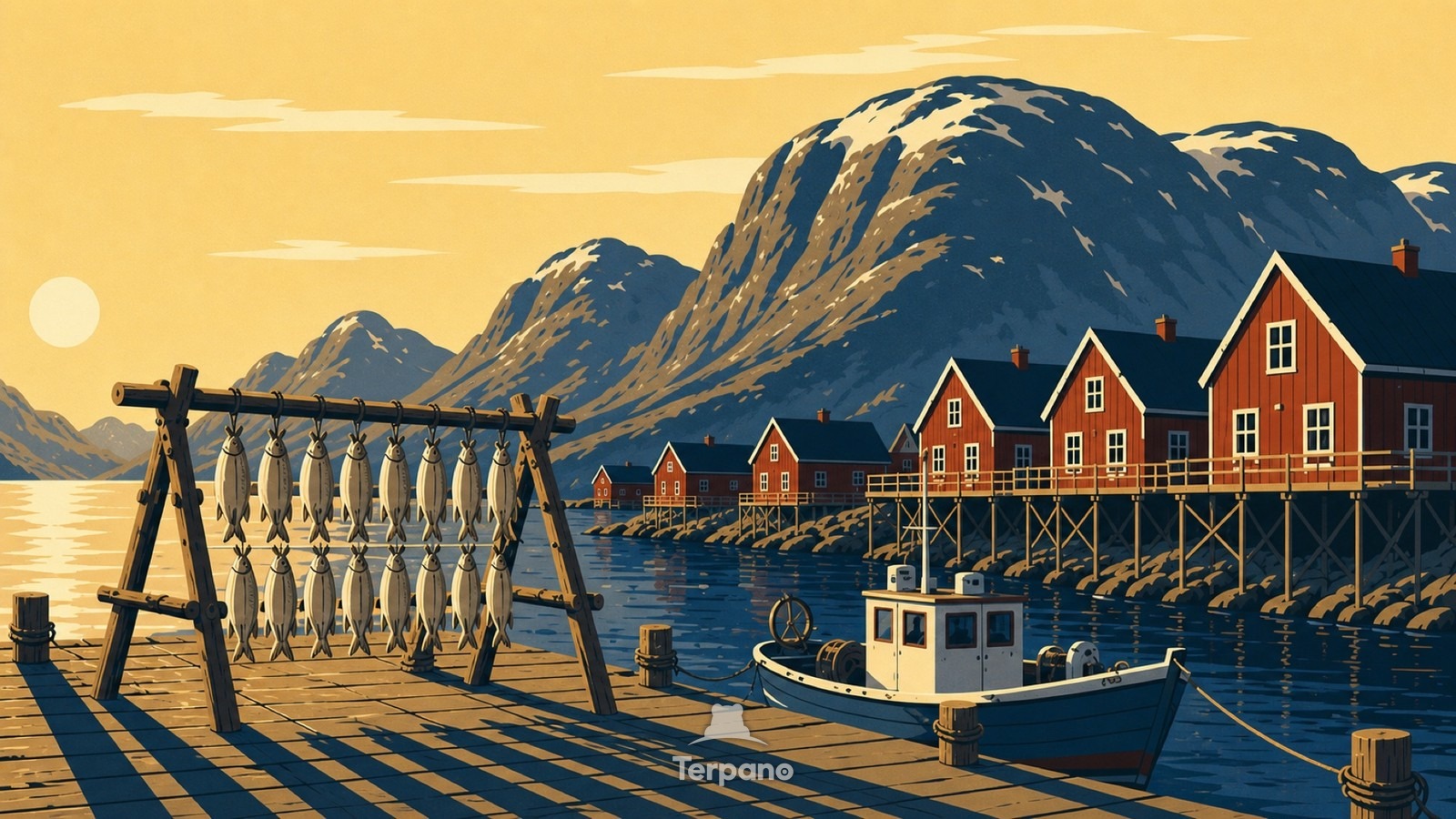 Lofoten, Norwegen — Originalillustration von Lofoten, Norwegen