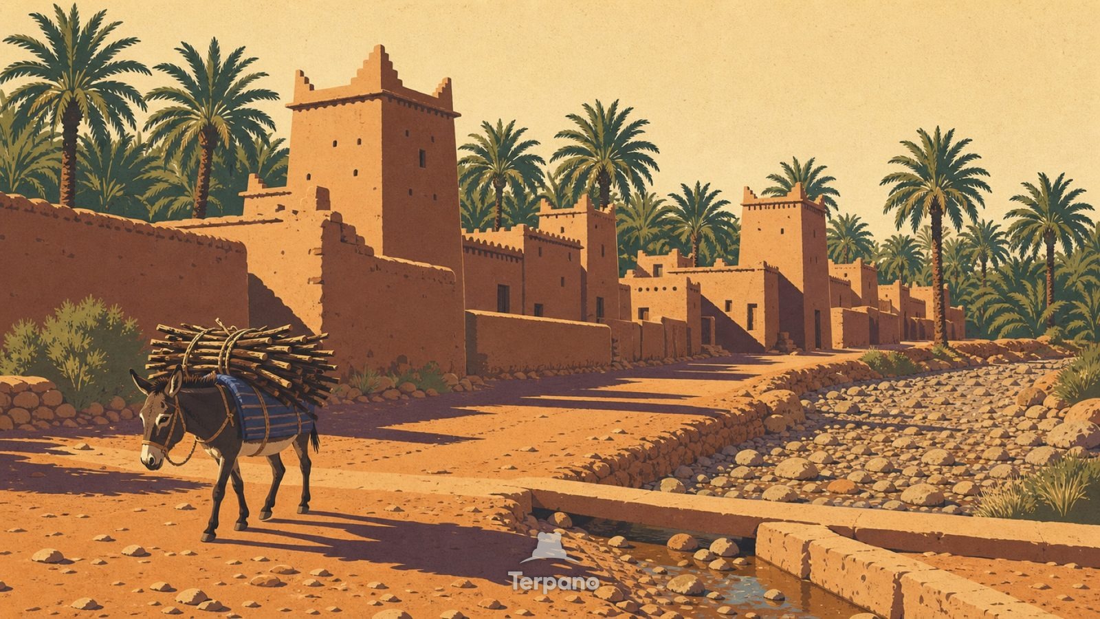 Draa Valley, Morocco — original illustration of Draa Valley, Morocco