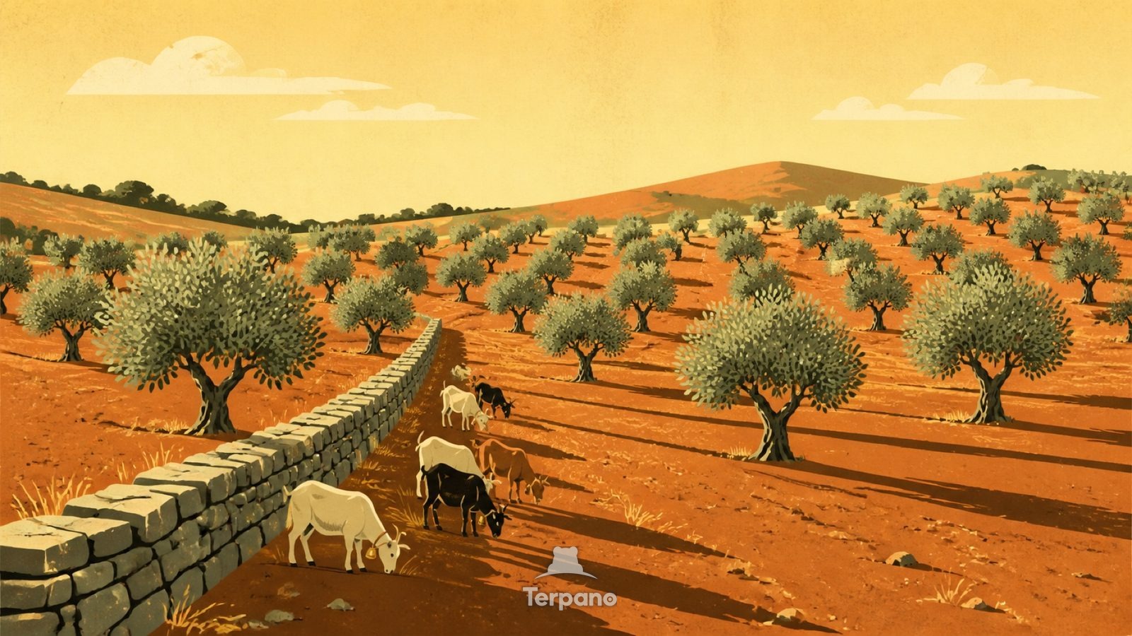 Zentraltunesien — Originalillustration von Zentraltunesien