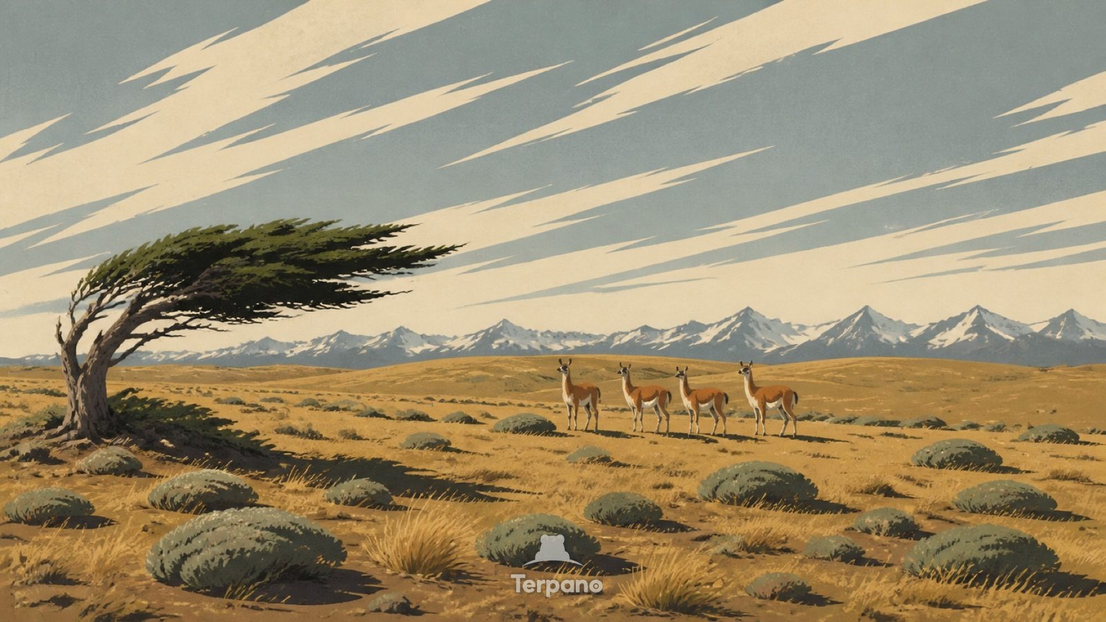 Patagonian Steppe, Argentina — original illustration of Patagonian Steppe, Argentina