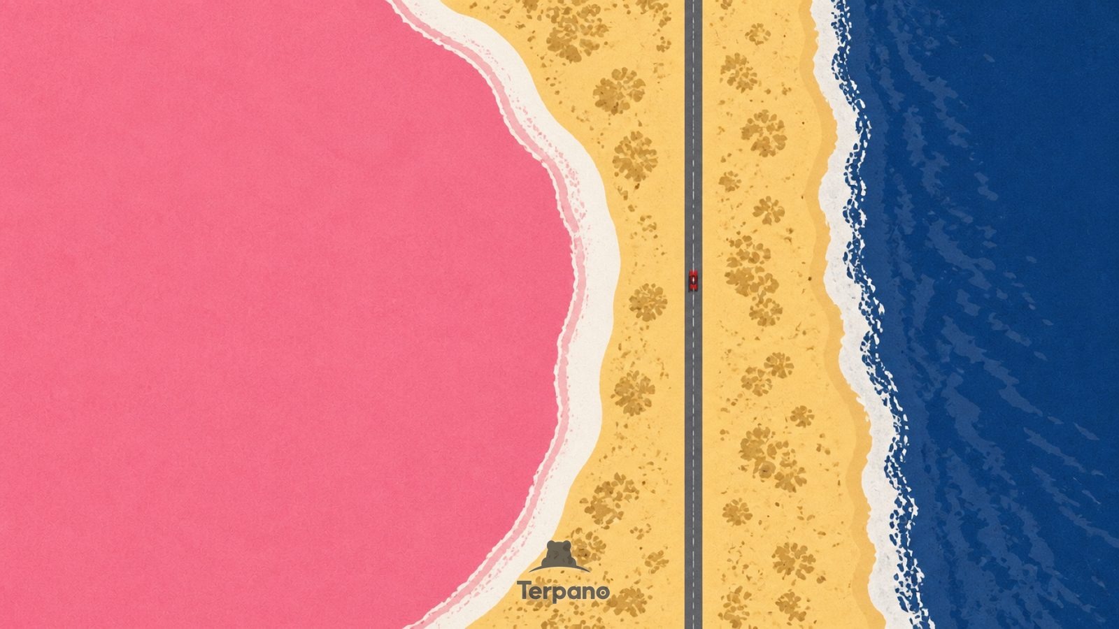 Pink Lake Coast — original illustration of Western Australia Coast
