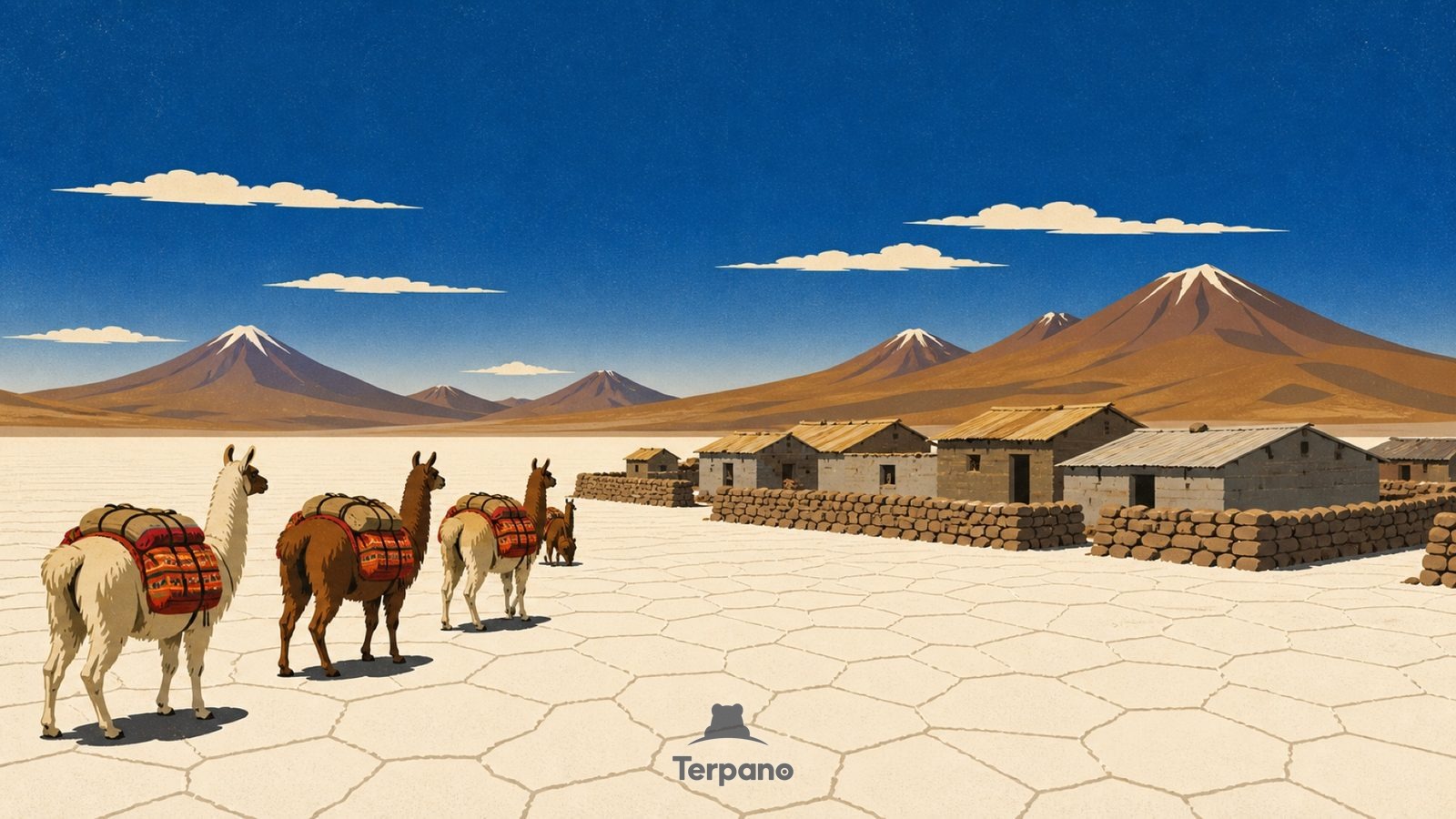 Bolivianischer Altiplano — Originalillustration von Bolivianischer Altiplano