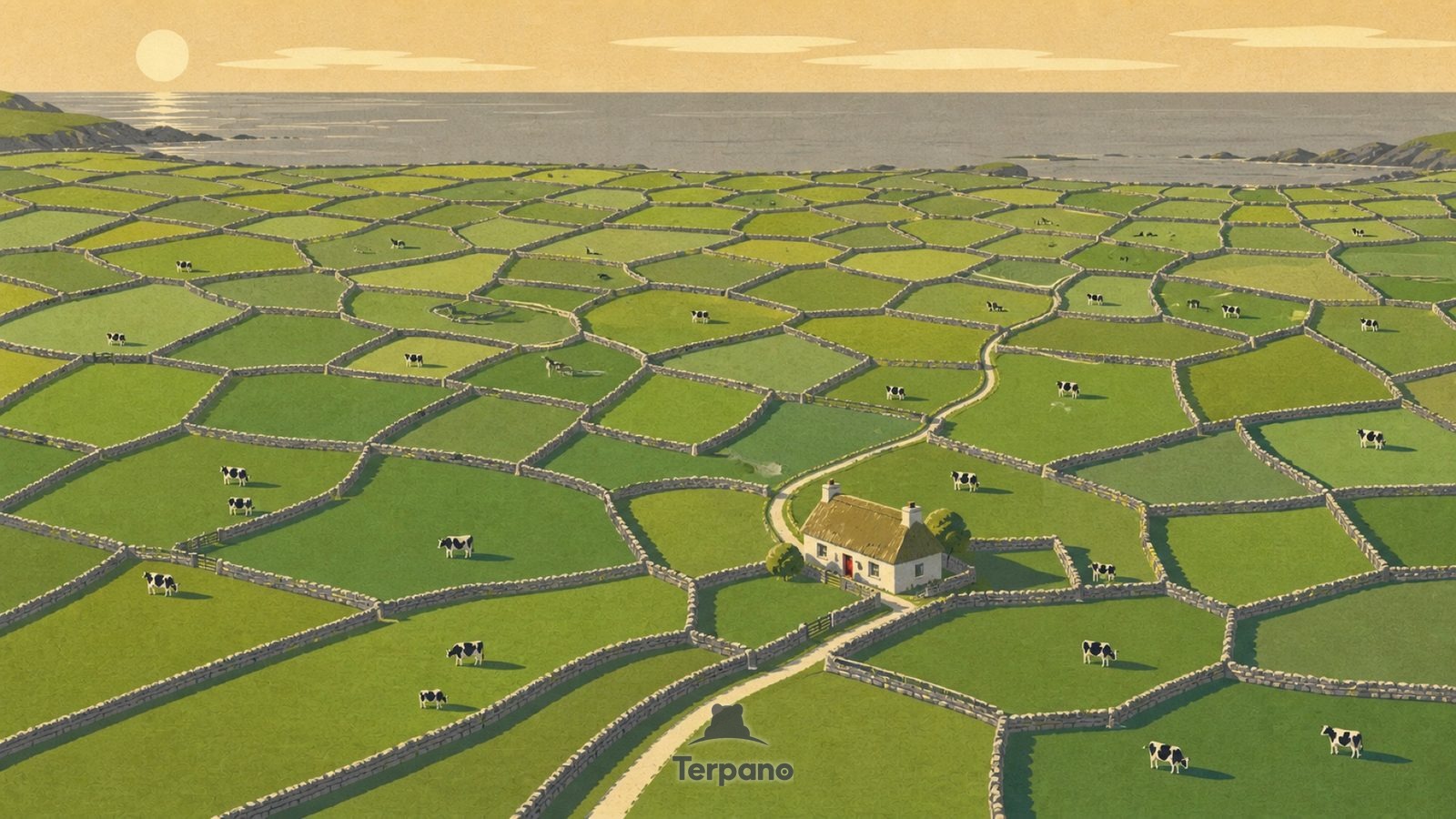 Drystone Patchwork — original illustration of Aran Region, Ireland