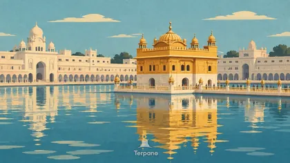Le Temple d'Or au milieu de l'Amrit Sarovar