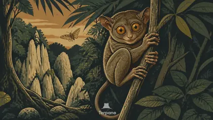 Tarsier in a Limestone Forest