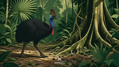 Cassowary in Lowland Rainforest