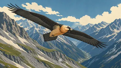 Bearded Vulture above the Caucasus