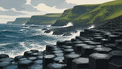 Colonnes de basalte au bord de l'Atlantique