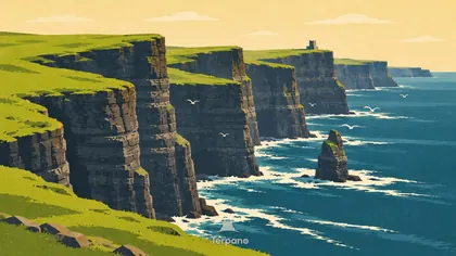 Falaises stratifiées face à l'Atlantique Nord