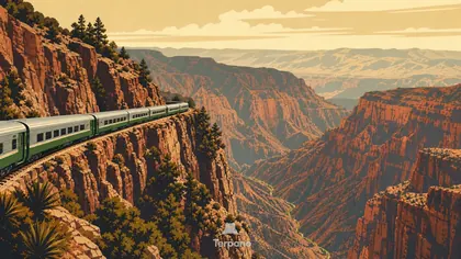 Railway above a Copper-Colored Canyon