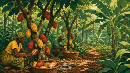 Cacao sous une canopée d'ombrage