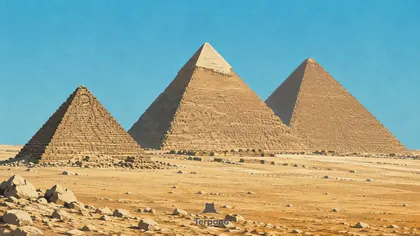 Three Pyramids on a Desert Plateau