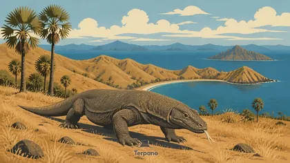 Komodo Dragon in Dry Savanna