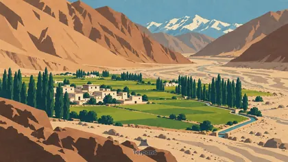A Green Barley Oasis in a High Cold Desert