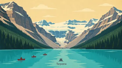 Un lac turquoise sous un glacier suspendu