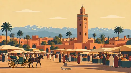 La Koutoubia au-dessus de Jemaa el-Fna
