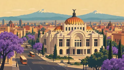 Le palais des Beaux-Arts dans le bassin de Mexico