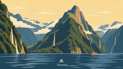 Falaises de forêt pluviale au-dessus de Milford Sound
