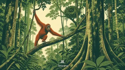 Orangutan in Dipterocarp Forest