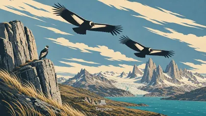 Condors Above Patagonian Cliffs