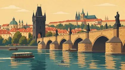 Le pont Charles entre les tours de Prague