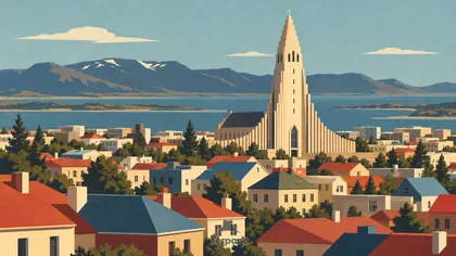 La Hallgrímskirkja au-dessus des toits de Reykjavik