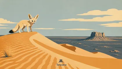 Fennek zwischen Saharadünen