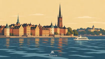 Gamla Stan entre les voies d'eau insulaires de Stockholm