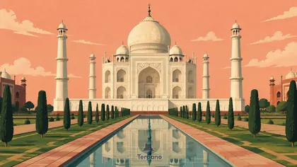 Taj Mahal above a Reflecting Garden