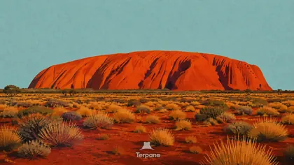 Uluru above the Red Desert Plain