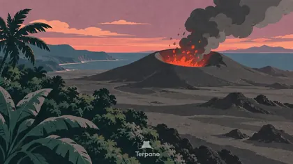 A Red Crater in a Tropical Ash Plain
