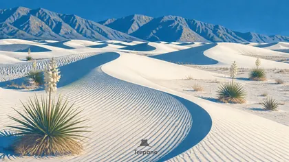 Dunes blanches ridées par le vent