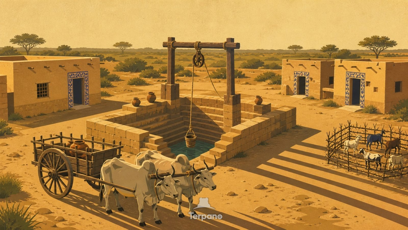 Rural Rajasthan, India — original illustration of Rural Rajasthan, India