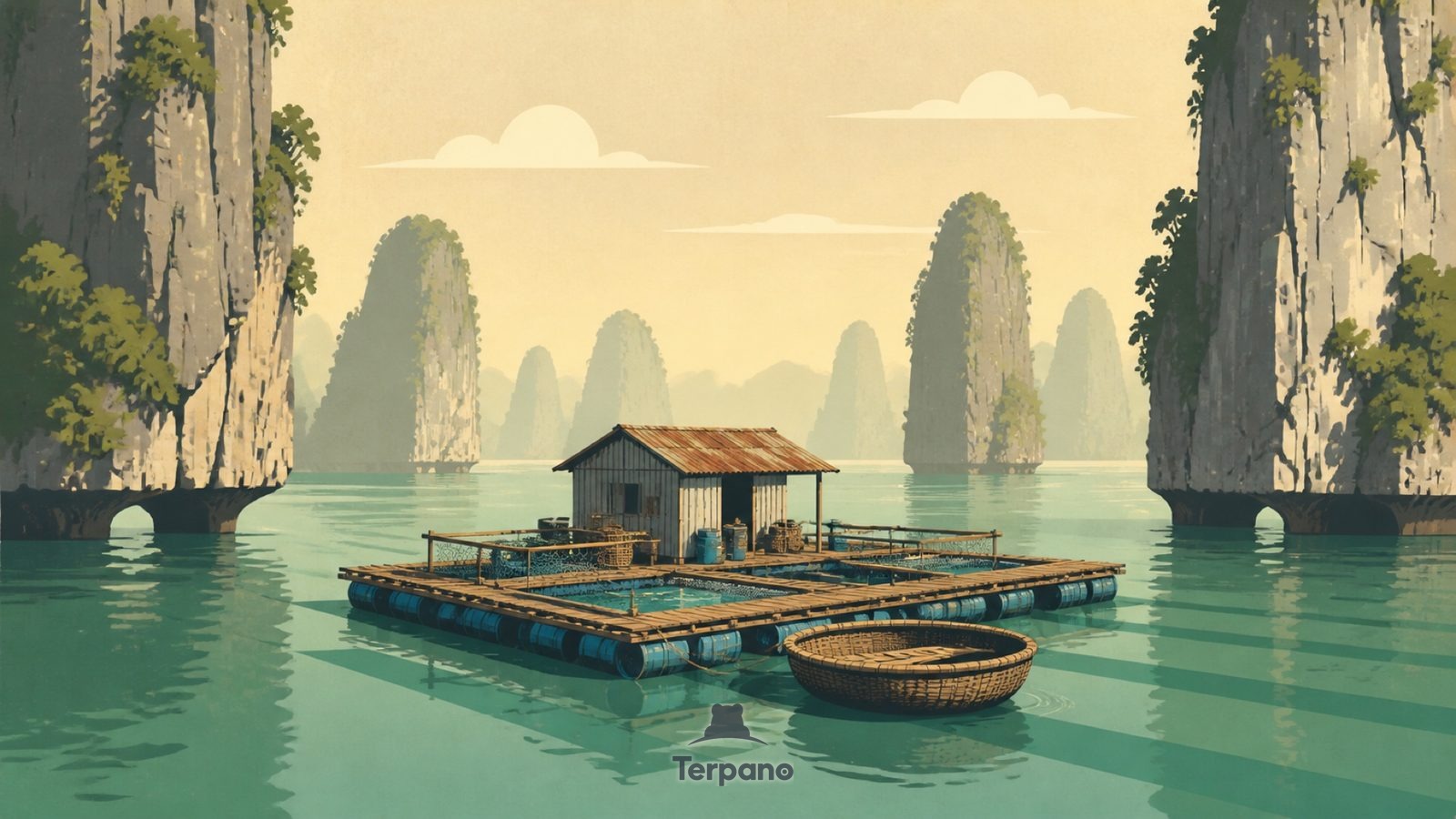 Gulf of Tonkin, Vietnam — original illustration of Gulf of Tonkin, Vietnam