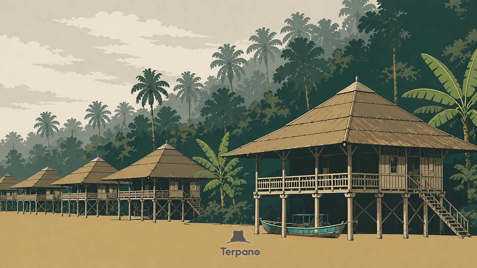 Kalimantan, Indonesien — Originalillustration von Kalimantan, Indonesien