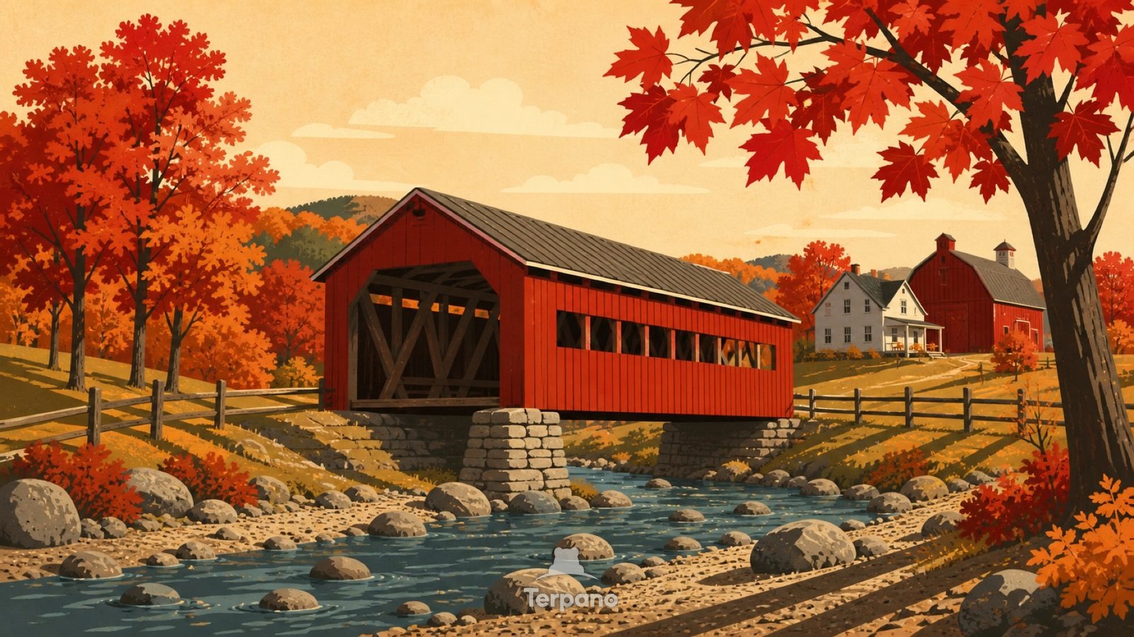 Vermont, USA — original illustration of Vermont, USA