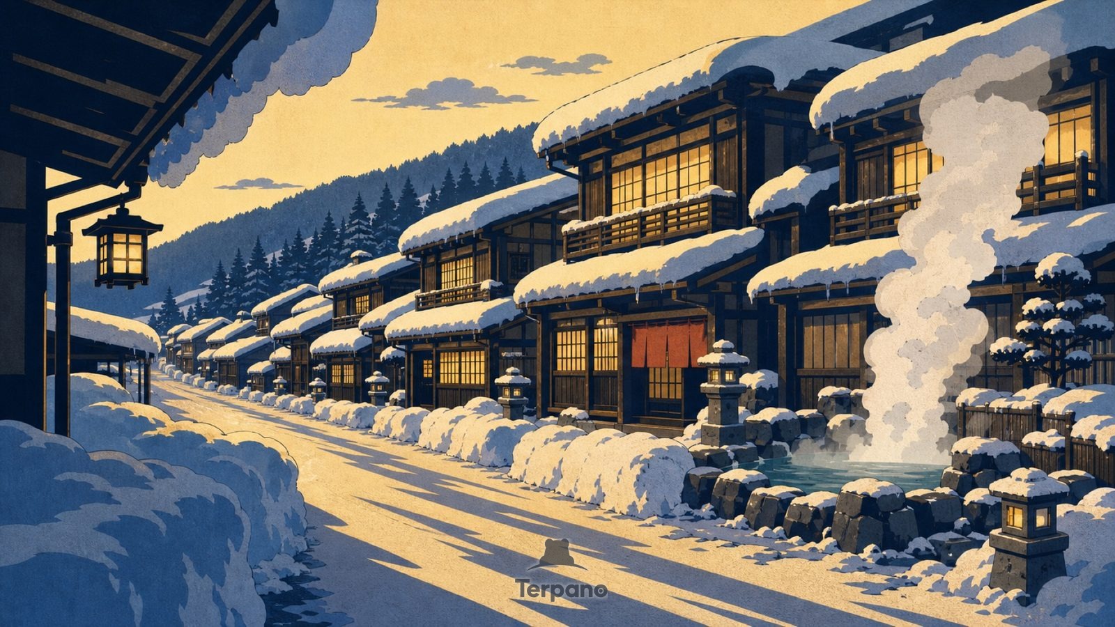 Snow Country, Japan — original illustration of Snow Country, Japan